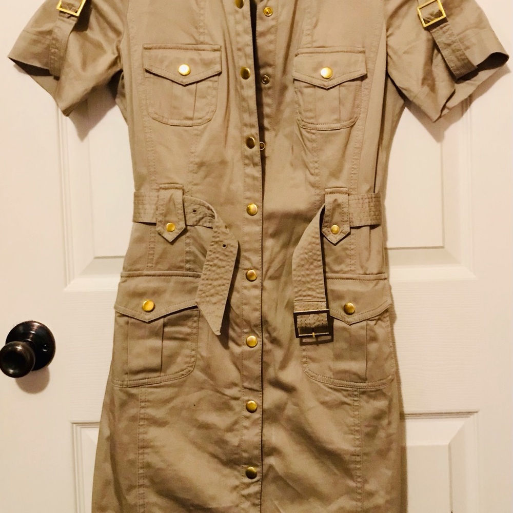 Calvin Klein Overcoat Dress tan/cream size 4